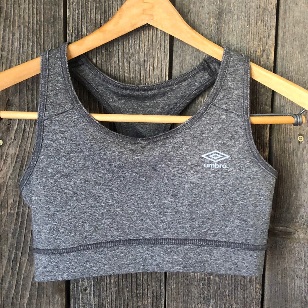 Medium grey Umbro racerback sports bra